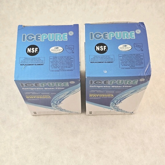 2 Pack RWF0600A Refrigerator Water Filter Fit For GE SmartWater MWFA, GWF, GWFA - Picture 2 of 4